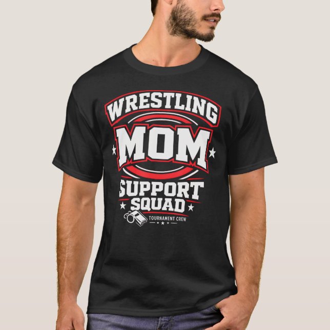 T-shirt Équipe de soutien des mamans de lutteurs (Devant)