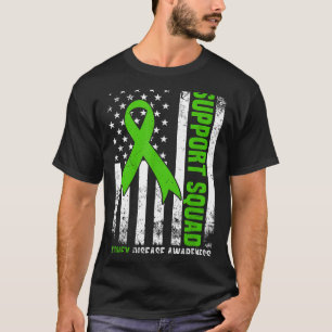 T-shirt Équipe de soutien drapeau américain ruban vert usa
