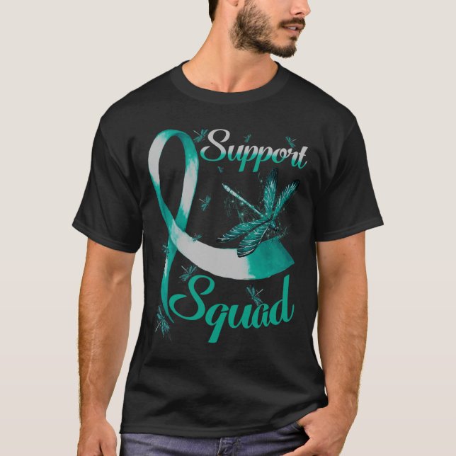 T-shirt Équipe de soutien guerrier Dragonfly Polycystic Re (Devant)