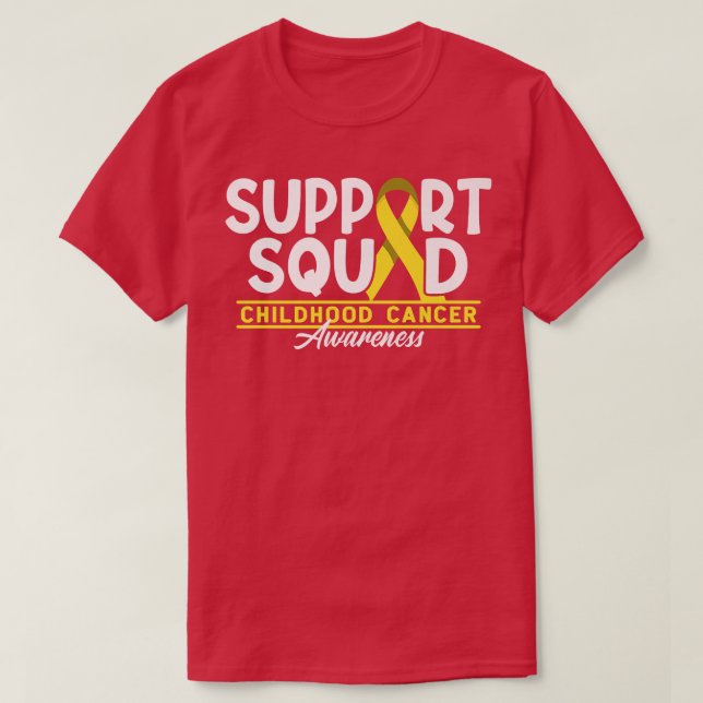 T-shirt Équipe de soutien I Gold Awareness Ribbon I Childh (Design devant)