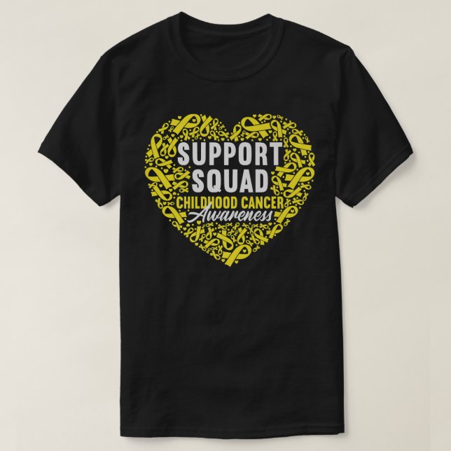 T-shirt Équipe de soutien I Gold Awareness Ribbon I Childh (Design devant)