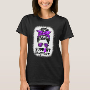 T-shirt Équipe de soutien Lupus Messy Bun Femmes Violet Lu