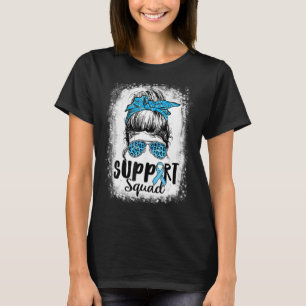T-shirt Équipe de soutien Messy Bun Blue Diabetes Sensibil