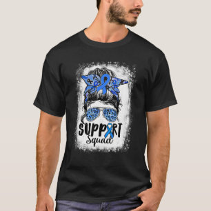 T-shirt Équipe de soutien Messy Bun Blue Diabetes Sensibil