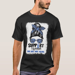 T-shirt Équipe de soutien Messy Bun Blue Warrior Alopecia