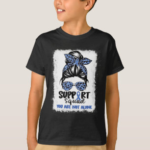 T-shirt Équipe de soutien Messy Bun Blue Warrior Alopecia