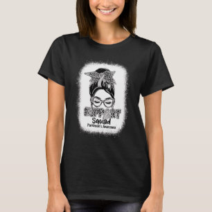 T-shirt Équipe de soutien Messy Bun Grey Ribbon Parkinson'