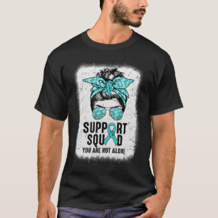 T-shirt Équipe de soutien Messy Bun Guerrier Turquoise de