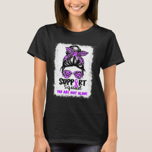 T-shirt Équipe de soutien Messy Bun Purple Warrier Alzheim