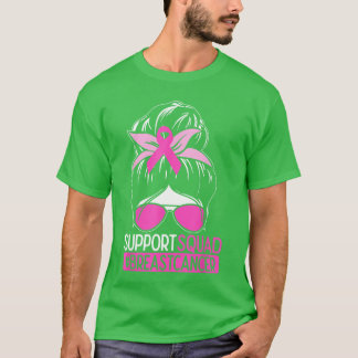 T-shirt Équipe de soutien Messy Bun Rose Guerrière Sensibi