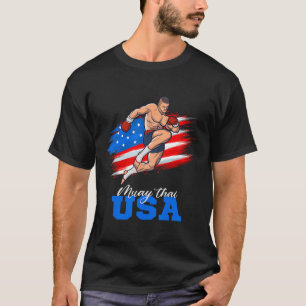 T-shirt Équipe de soutien Muay Thai Usa Drapeau Américain
