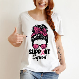 T-shirt Équipe de soutien Nœud décoiffé Guerrière rose Can