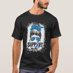 T-shirt Équipe de soutien Nœud décoiffé Ruban gris bleu Di