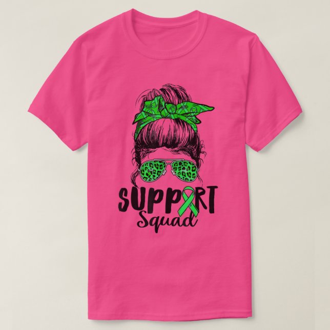 T-shirt Équipe de soutien Nœud désordonné Vert Sensibilisa (Design devant)