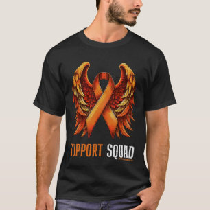 T-shirt Équipe de soutien Orange Ribbon Wings Leukemia