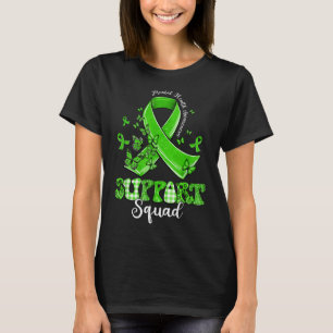 T-shirt Équipe de soutien Papillon Ruban Vert Santé Mental