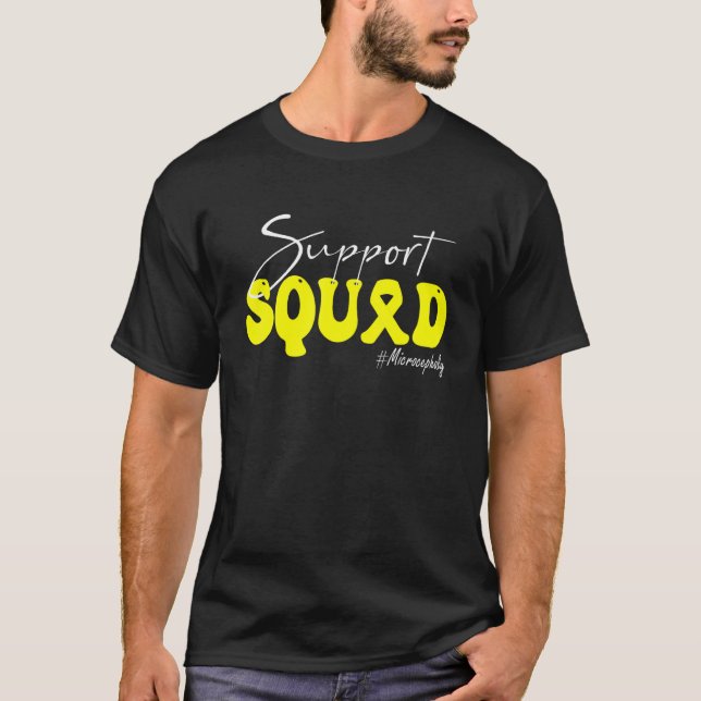 T-shirt Équipe de soutien Ruban jaune de sensibilisation à (Devant)