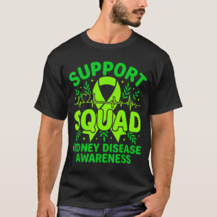 T-shirt Équipe de soutien ruban vert maladie rénale