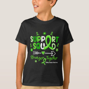 T-shirt Équipe de soutien super Green Ribbon Maladie rénal