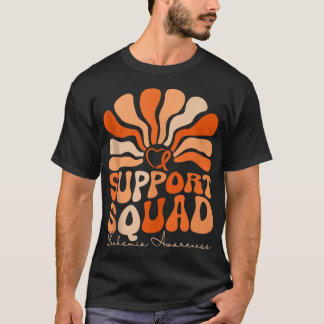 T-shirt Équipe de soutien super Orange Ruban Leucémie Canc