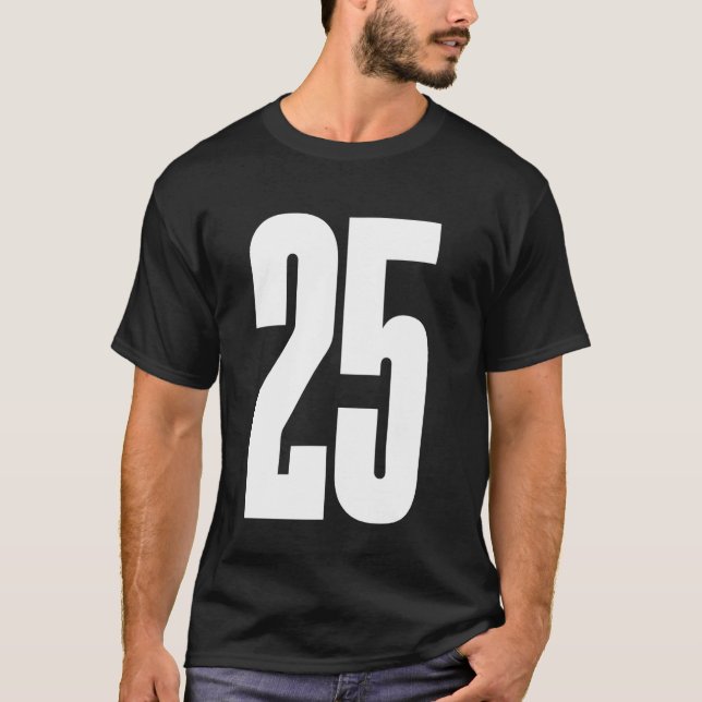 T-shirt Équipe de sport Numéro blanc #25 (Devant)