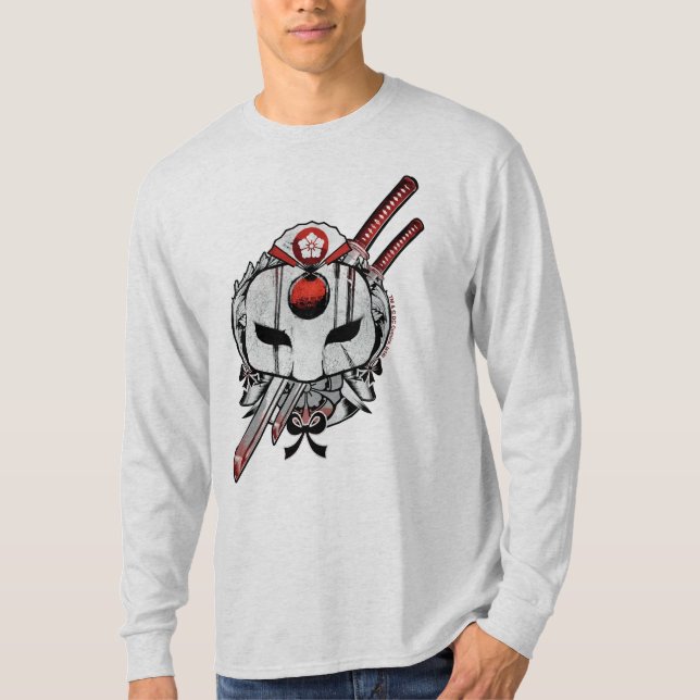 T-shirt Équipe de suicide | Katana Masque & Epées Tatouage (Devant)