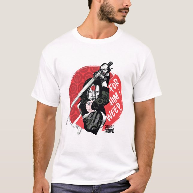 T-shirt Équipe de suicide | Katana "Pour Lui, je pleure" (Devant)