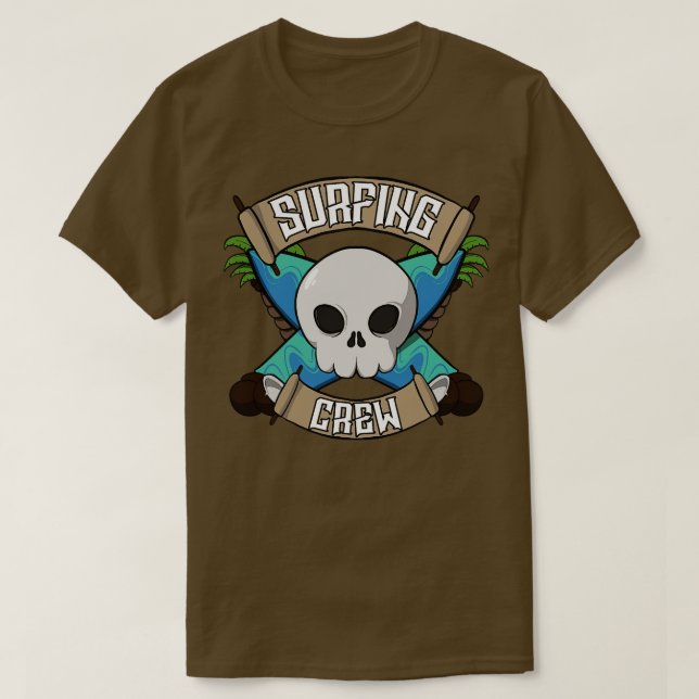 T-shirt Équipe de surf Jolly pirate (Design devant)