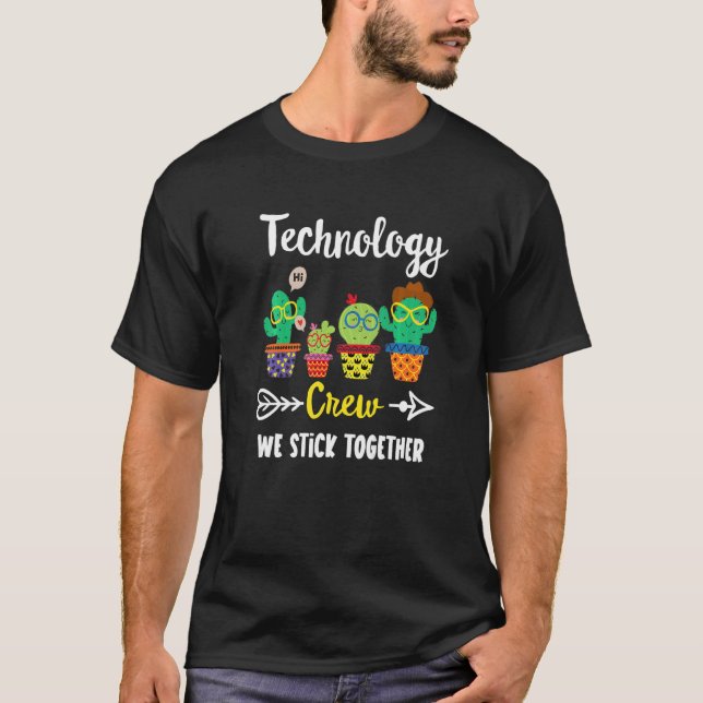 T-shirt Équipe de technologie Cactus Enseignant en technol (Devant)