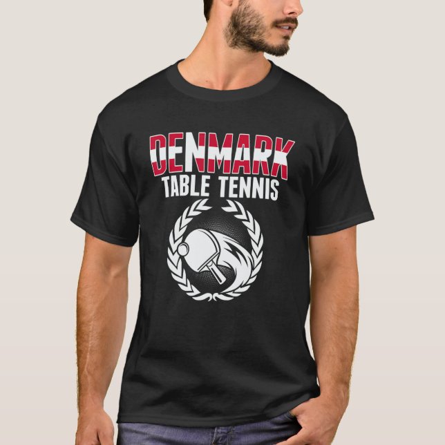 T-shirt Équipe de tennis de table Danemark   Support de l' (Devant)