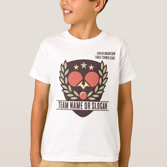 T-shirt Équipe de tennis de table personnalisée Nom Club (Devant)