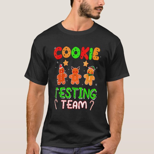 T-shirt Équipe de test de biscuits de Noël Trois Père Noël (Devant)