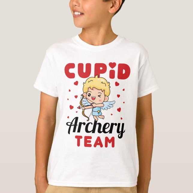 T-shirt Équipe de tir à l'arc mignonne Saint Valentin (Devant)