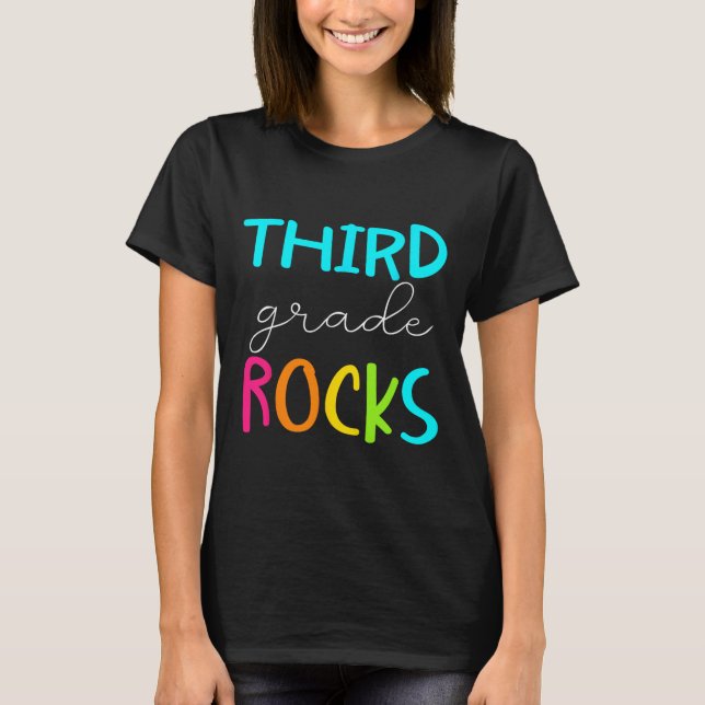 T-shirt Équipe de troisième année Rocks Enseignant de 3e a (Devant)