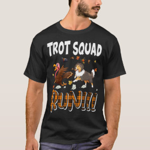 T-shirt Équipe De Trot Courant Orange Plaid Sheltie Avec T