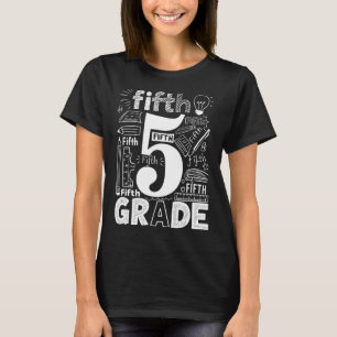 T-shirt Équipe de typographie 5e année Professeur de cinqu