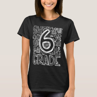 T-shirt Équipe de typographie 6e année Enseignant 6e année