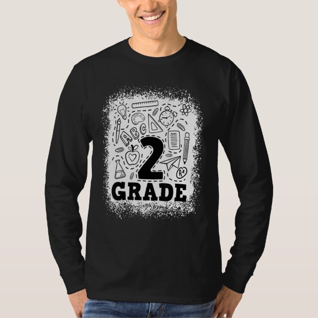 T-shirt Équipe de typographie de 2e année blanchie (Devant)