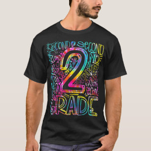 T-shirt Équipe de typographie de 2e année Tie Dye Thé de 2