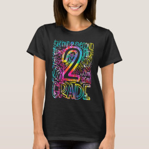 T-shirt Équipe de typographie de 2e année Tie Dye Thé de 2