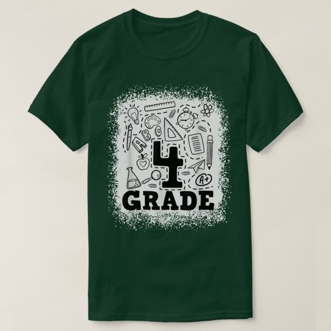 T-shirt Équipe de typographie de 4e année blanchie  (Design devant)