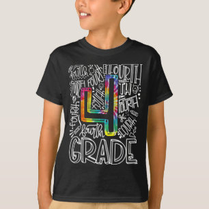 T-shirt Équipe de typographie de 4e année Quatrième année