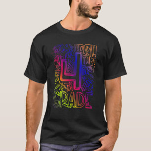 T-shirt Équipe de typographie de 4e année Tea de 4e année