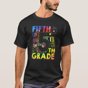 T-shirt Équipe de typographie de 5e année Tie Dye Teache d