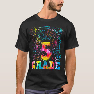 T-shirt Équipe de typographie de 5e année Tie Dye Teache d