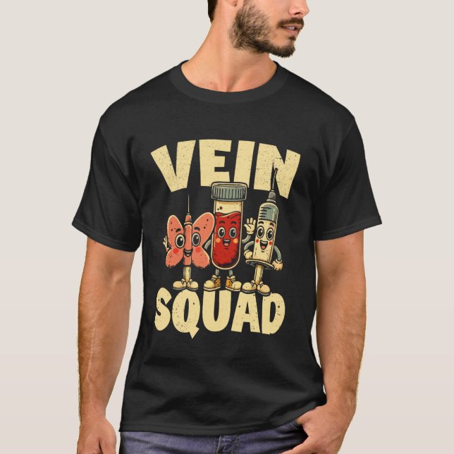 T-shirt Équipe de veine de phlébo drôle de phlébotomiste (Devant)