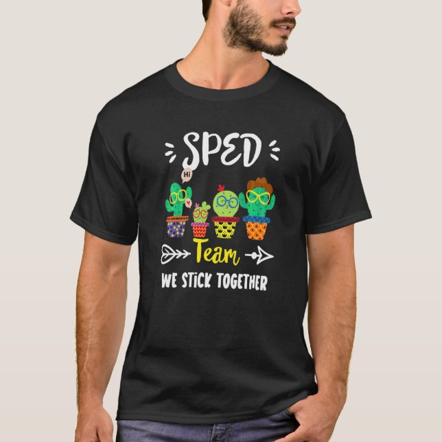 T-shirt Équipe de vitesse École Cactus Équipe d'enseignant (Devant)