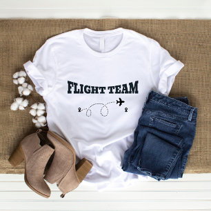 T-shirt Équipe de vol noir d'avion de vacances en famille