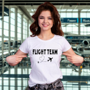 T-shirt Équipe de vol noir d'avion de vacances familiales