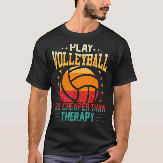 T-shirt Équipe de volley-ball sportive rétro Sport Net Spi (Devant)